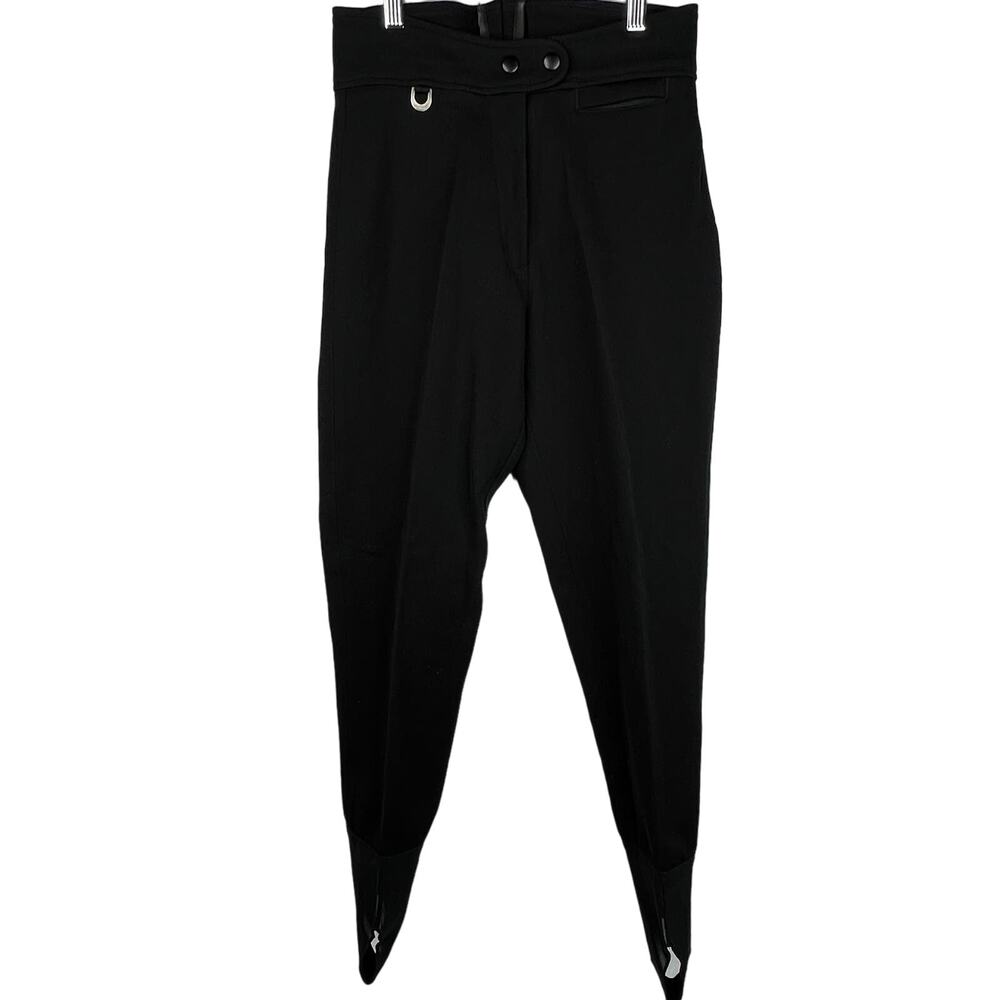 Vintage Sportina Black Nylon Stirrup Ski Pants XS/S